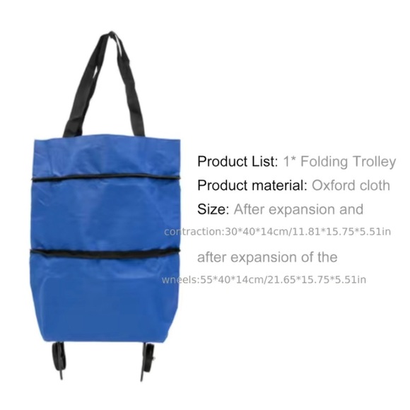 1 PC Portable collapsible shopping cart trolley with wheels - Picture 6 of 11